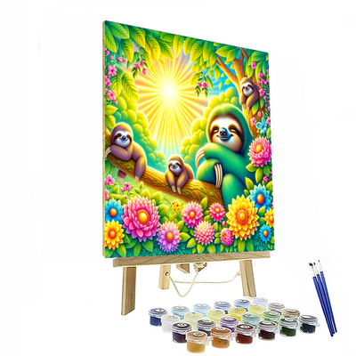 Sweet Dreaming Sloths Painting Number Kit