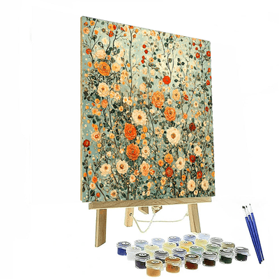 Gustav Klimt Inspired Elegant Floral Fusion  Paint By Numbers