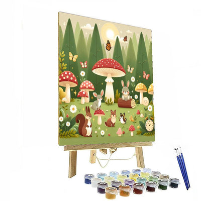 Whimsical Woodland Hideaway Number Painting