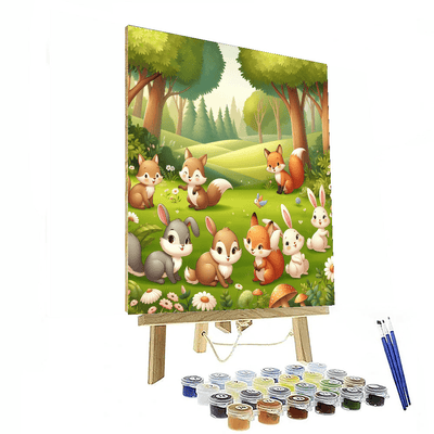 Cuddly Forest Animal Friends Painting By Numbers Kit