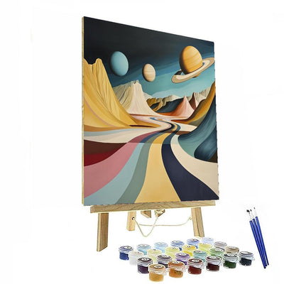 Dali Inspired Surreal Solar Symphony  Number Painting