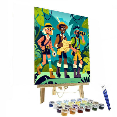 Treasure Hunters In The Jungle Paint By Numbers Art