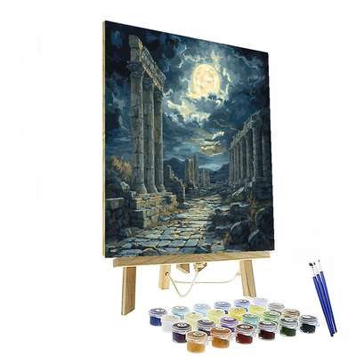 Neo-Gothic Style Inspired Neo-Gothic Moonlit Ruins  Paint By Numbers Kits