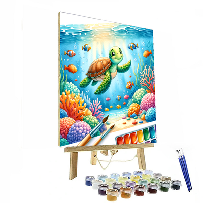 Underwater Explorer Turtle Paint By Numbers Kits