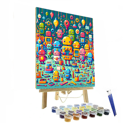 Whimsical Robot Adventure Paint By Numbers Kits