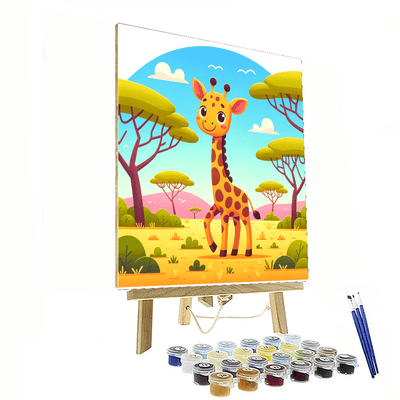 Giraffe’s Tall Adventure Paint By Numbers Art