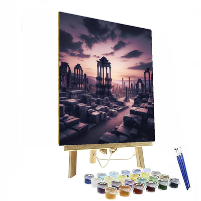 Ancient Ruins At Twilight Painting Number Kit