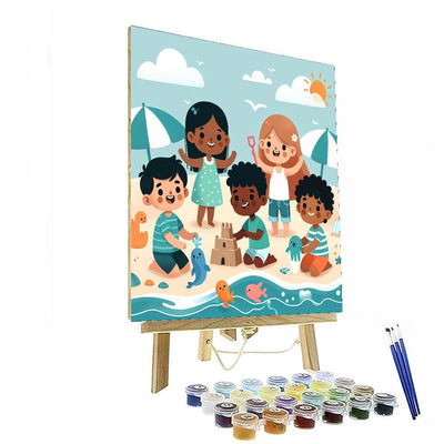 Seaside Summer Fun Paint By Numbers Art