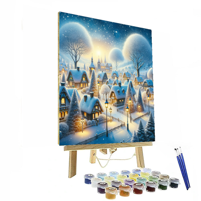 Glistening Snowy Village Paint By Color