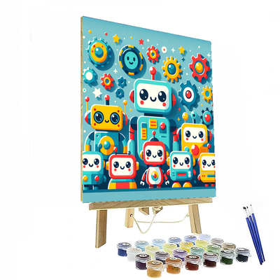 Charming Robot Friends Paint By Color