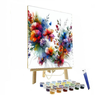 Floral Watercolor Explosion Paint By Number