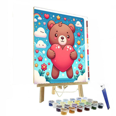 Cuddly Bear Hug DIY Paint By Numbers