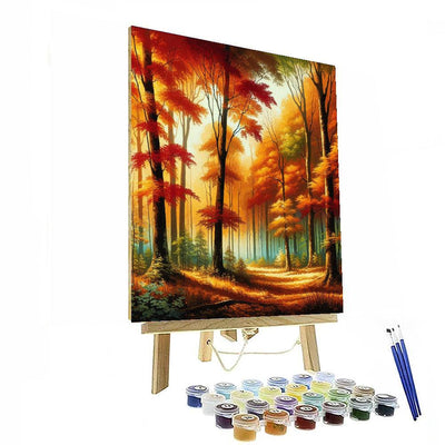 Tranquil Autumn Woods Painting By Numbers Kit