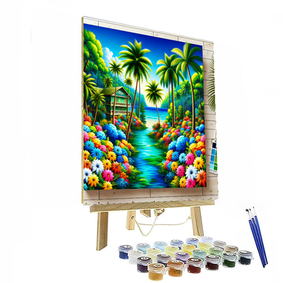 Summer Oasis Painting Number Kit