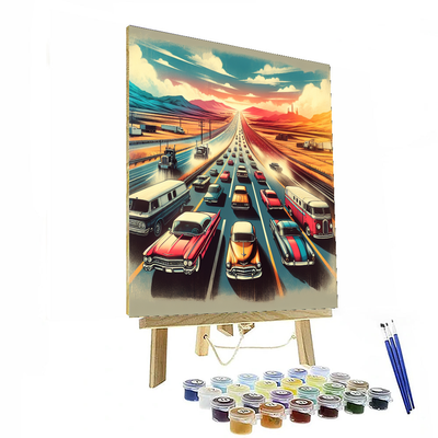 Retro Vintage Road Trip Number Painting