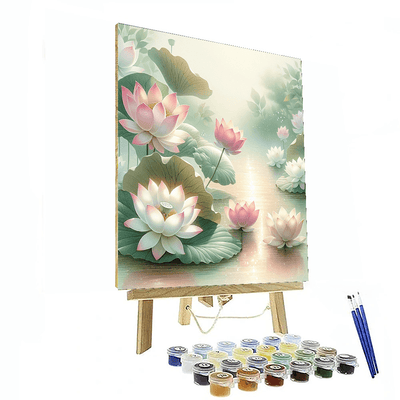 Delicate Lotus Blossoms Painting By Numbers Kit