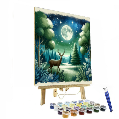 Moonlit Deer Glade Numbered Painting Kits