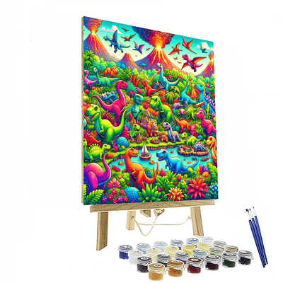 Playful Dino Adventure Painting Number Kit