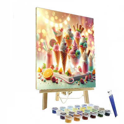 Sweet Summertime Ice Cream Painting Number Kit