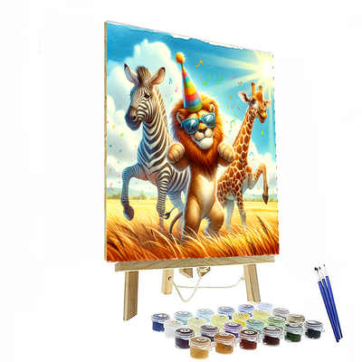 Funny Safari Animals Paint By Numbers