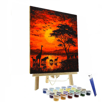 Sir Edwin Landseer Inspired Safari Silhouette  Paint By Numbers Art