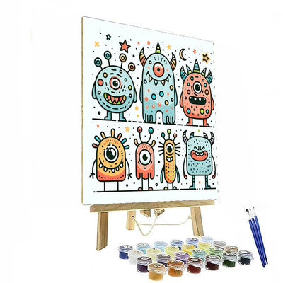 Doodle Monsters Painting By Numbers Kit