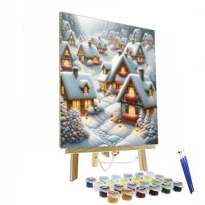 Snowy Village Paint By Number