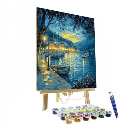 Claude Monet Inspired Luminous Harbor Lights  Paint By Numbers