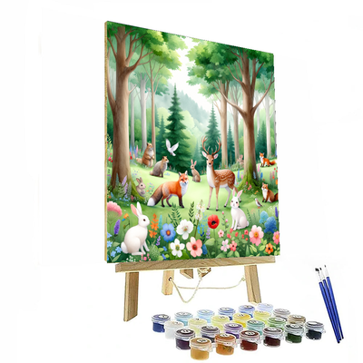 Cuddly Forest Friends Painting Number Kit