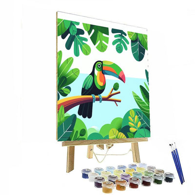 Tropical Toucan Treetop Number Painting