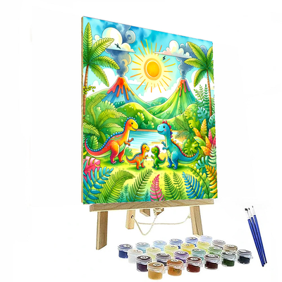 Playful Dinosaur Family Painting Number Kit