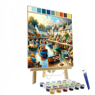 Charming Fishing Village Painting Number Kit