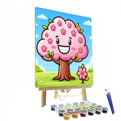 Cheerful Cherry Tree Paint By Numbers Kits