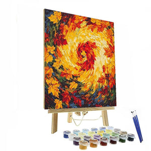 Vincent Van Gogh Inspired Whirling Autumn Leaves  Paint By Color