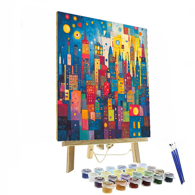 Wassily Kandinsky Inspired Urban Mosaic  Painting By Numbers Kit