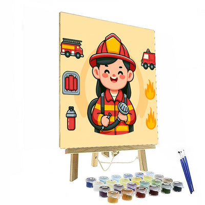 Joyful Firefighter DIY Paint By Numbers