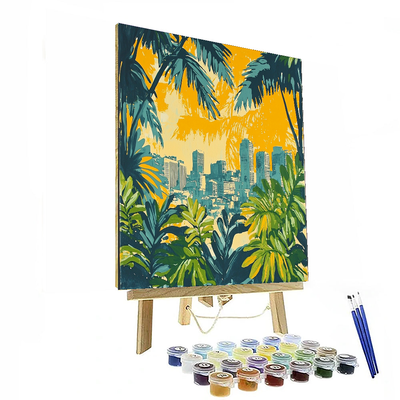 Contemporary Street Art Inspired Inspired Tropical Urban Oasis  Paint By Number