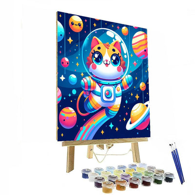 Astronaut Cat Exploration Paint By Color