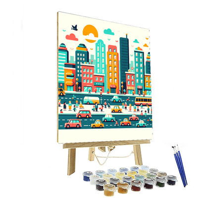 City Traffic Fun Paint By Numbers Art