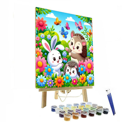 Cuddly Critters In The Garden Paint By Numbers