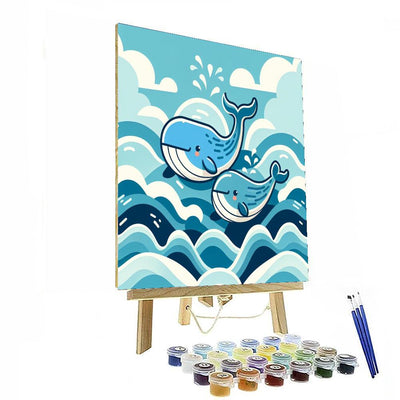 Whimsical Whales At Sea Paint By Number