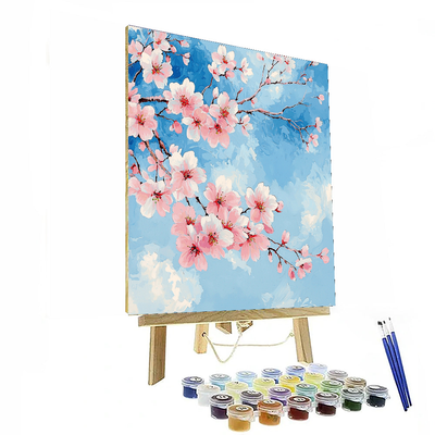 Katsushika Hokusai Inspired Elegant Cherry Blossom Dance  DIY Paint By Numbers