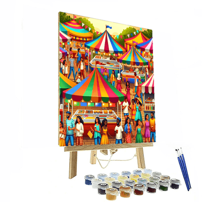 Energetic Summer Festival Number Painting