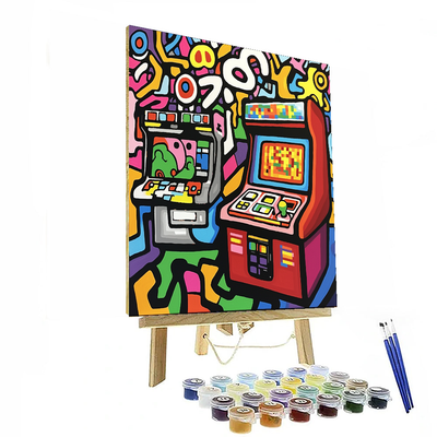 Keith Haring Inspired Retro Arcade Dream  Paint By Numbers Kits