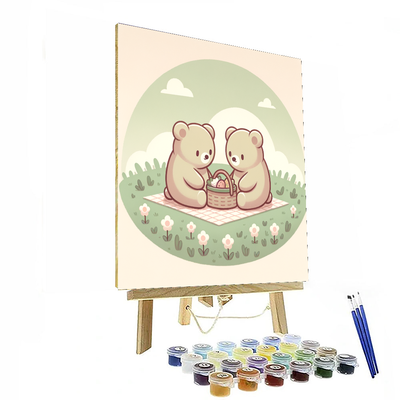 Cuddle Bear Picnic Paint By Color