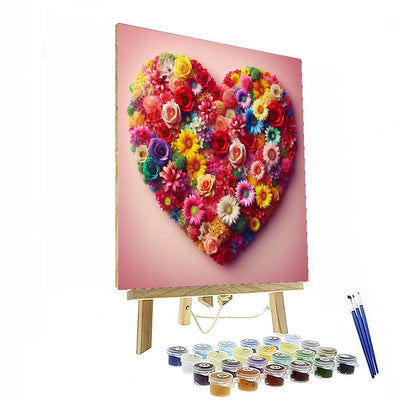 Floral Heart Symphony Painting By Numbers Kit