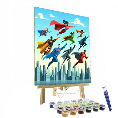 Superheroes Saving The Day Painting By Numbers Kit