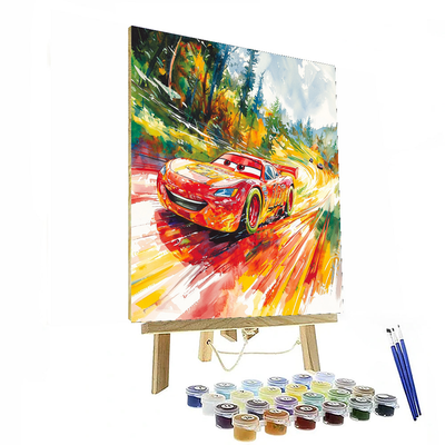 Lightning Mcqueen Racing Fun - Disney Inspired Paint By Numbers Kits