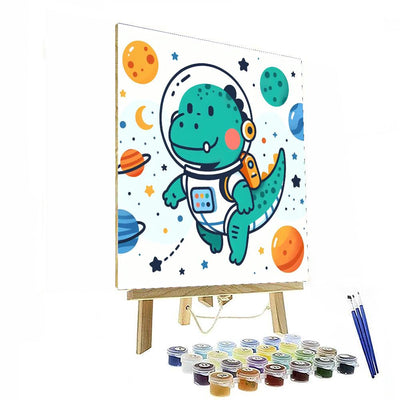 Space Dino Exploration Paint By Numbers Art