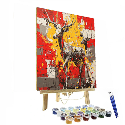 Jackson Pollock Inspired Mechanized Wild  Paint By Numbers Kits